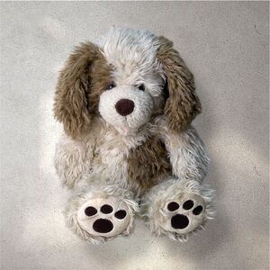 Build a Bear SCRUFFY PUPPY Plush Stuffed Spots Brown Cream Tan Shaggy Dog